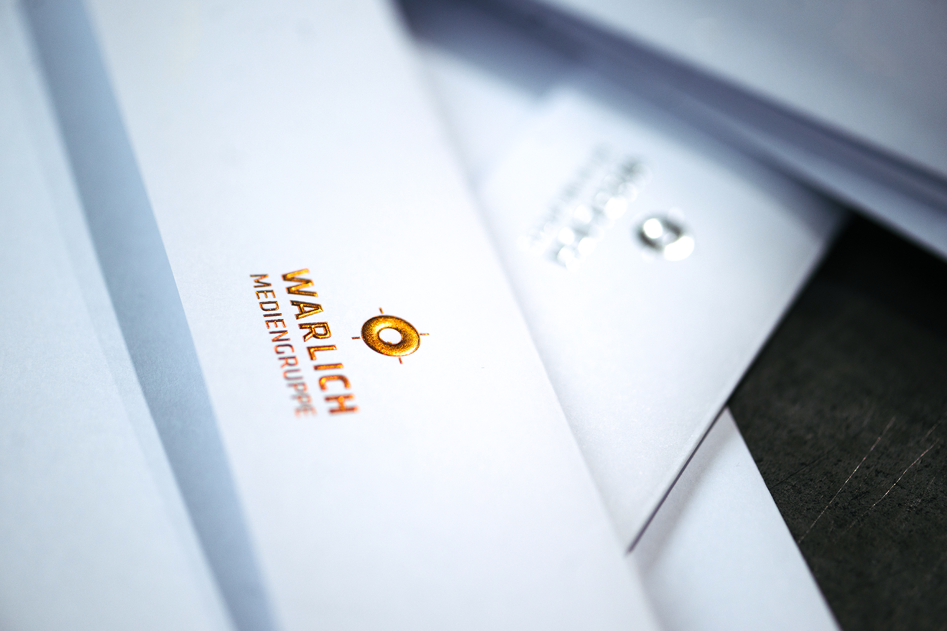 Heißfolie auf einem Briefumschlag.