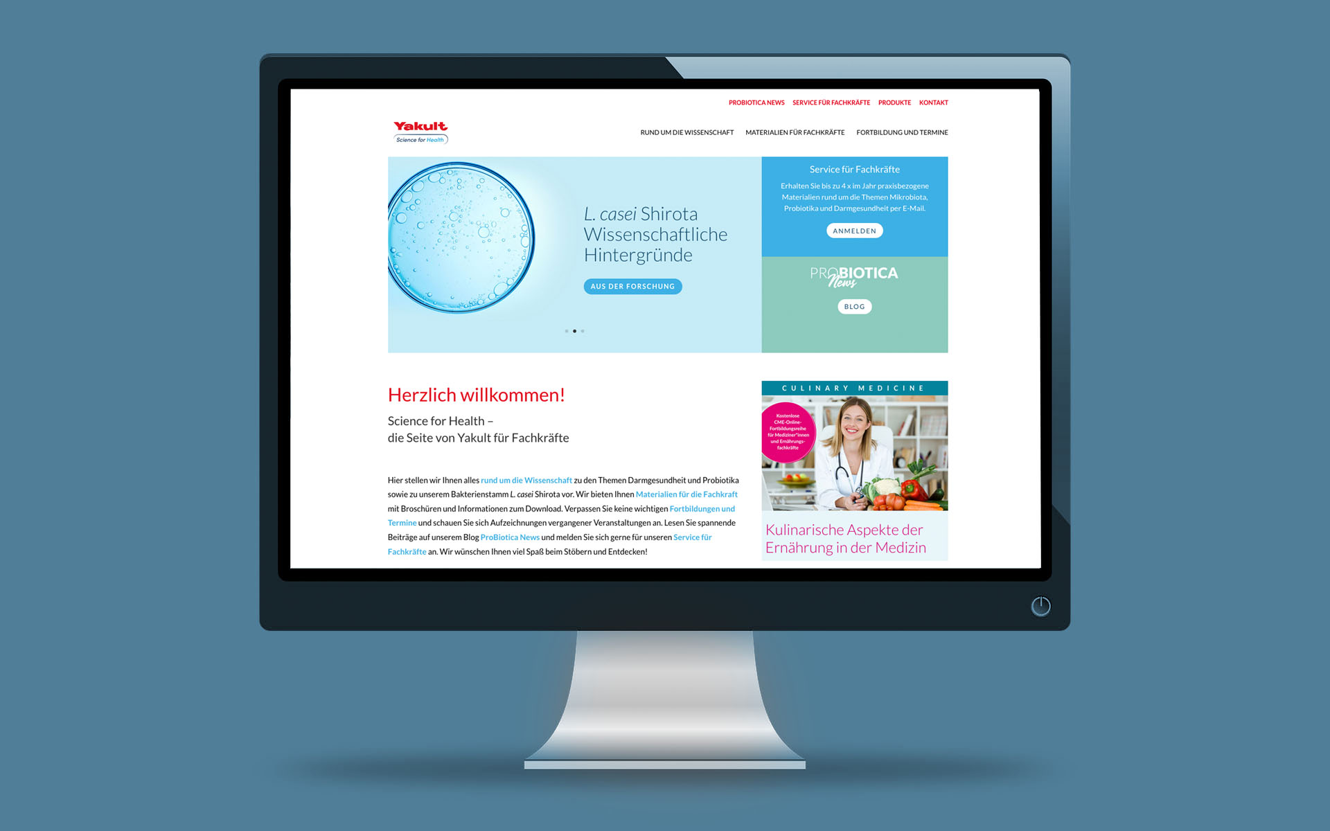 Homepage Yakult Wissenschaftsabteilung