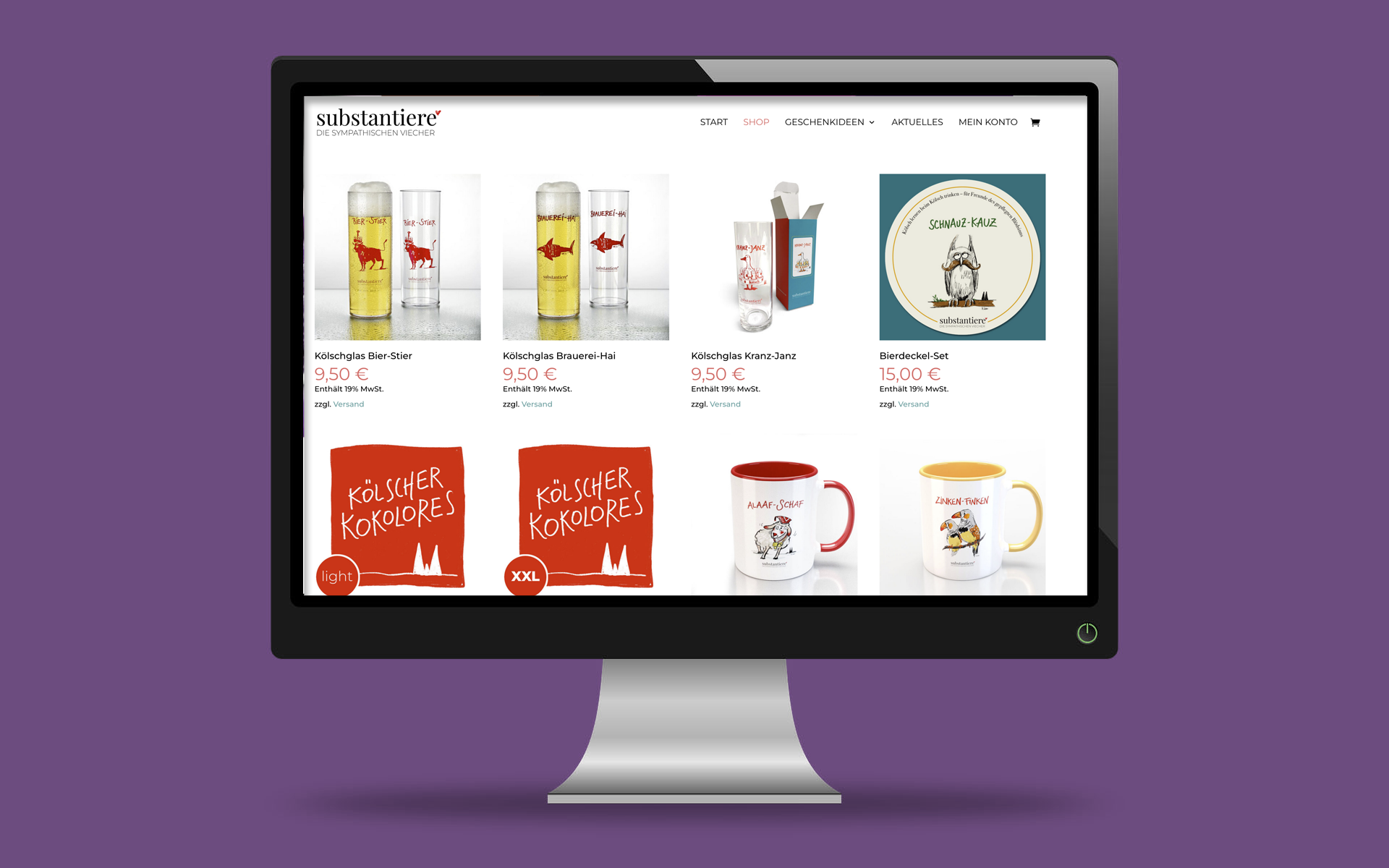 Shopseite Webshop substantiere